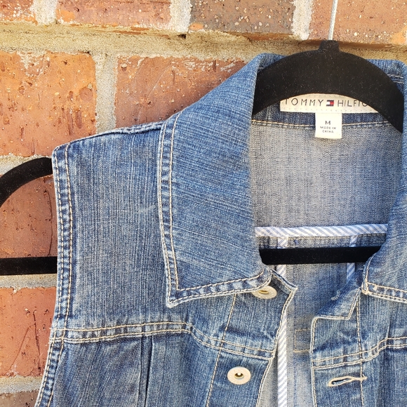 Tommy Hilfiger Denim Vest Sz M - Picture 2 of 3